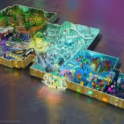 Bird's eye view of an indoors theme park. Kuwait. Leisure Expert Group. 