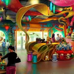 Interior design for a theme park merchandising shop. China. KCC 