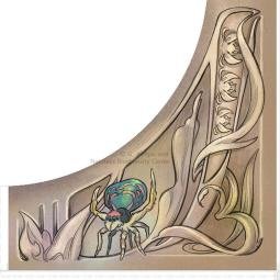 Naturalis Museum. Decorative printed panel, digital design on blueprints