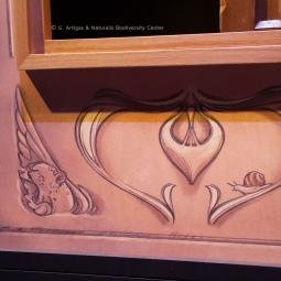 Naturalis Museum. Decorative printed panel in the fake façade