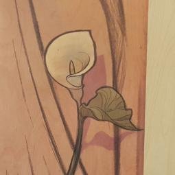 Naturalis Museum. Decorative printed wood panel. Tests