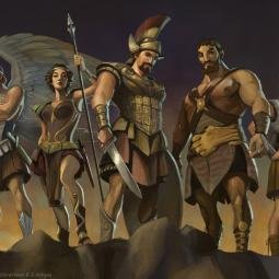 Set of characters for dark ride animation. Based on Jason and the Argonauts. Russia, JoraVision
