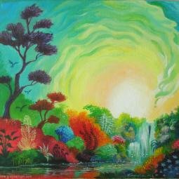 Bring the garden back. Contribution to Animators vs earthquakes (auction for Japan earthquake 2011). Acrylic on canvas.