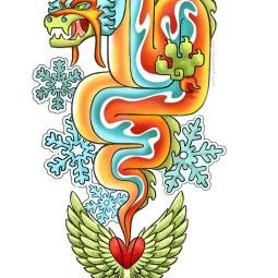 Artwork for a tattoo. Pencil and digital. 