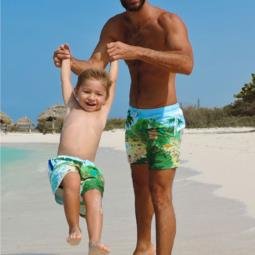 Artwork for Sanwin swimming shorts, father and son series. Digital. Photo by and ©Sanwin 