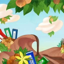 Minor Chocolate Videogame design. Panoramic background for a sequel with an extra level. Digital