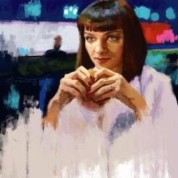 Wallace wanna win. Digital from photo reference from the film Pulp Fiction. 