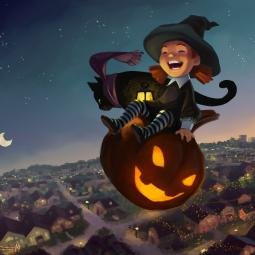 Flying Pumpkin. Digital. 