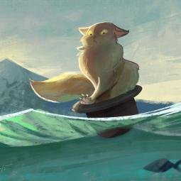 Cat in a hat. Digital. 