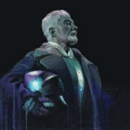 The Ghost. Digital from a photo by The National Theatre, London. Derek Jacobi. 