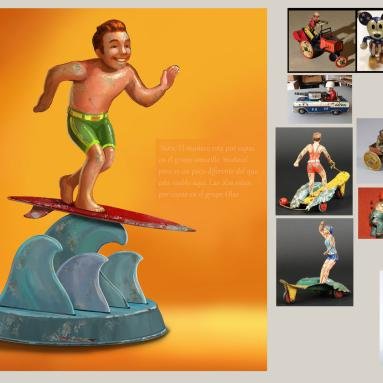 LEE Films SEAT Prop design. Surfer vintage tin toy, man version. Digital