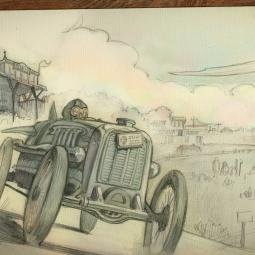 National Lottery TV ad. Concept drawing for presentation and pitch.