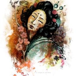 Art for REPSOL TV ad. Madame butterfly. Pencil and digital for body transfer