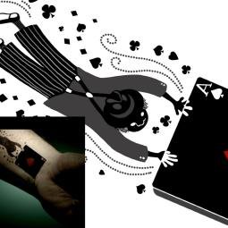 Art for REPSOL TV ad. Poker. Ink and digital for body transfer
