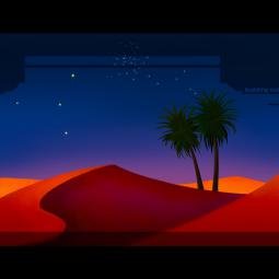 Production illustration of the desert. 